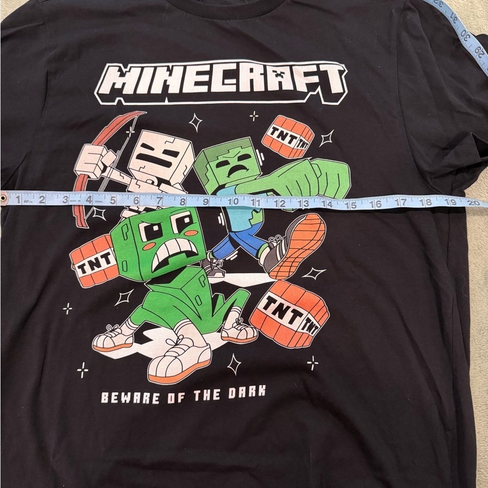 Minecraft Beware of the Dark Graphic T-Shirt Black Est Adult Large - Picture 4 of 7